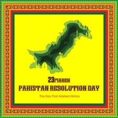 Pakistan Day Vector Template Design Illustration  Happy Pakistan's Resolution Day 23rd March 1940. Vector Illustration famous Pakistani Truck Art.