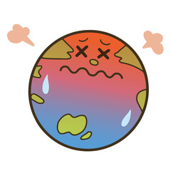 環境問題のイメージイラスト　病気になった地球のキャラクター　SDGs