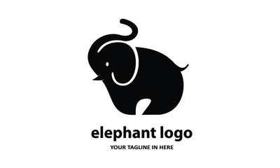 The concept of modern Simple elephant logo design is easy to remember	