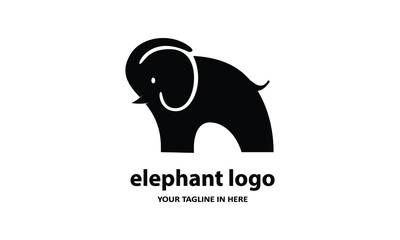 The concept of modern Simple elephant logo design is easy to remember	