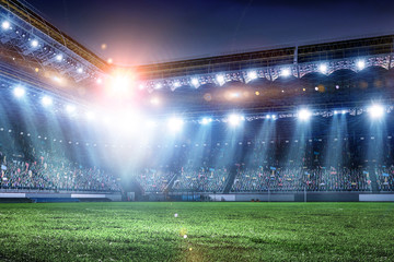 Full night football arena in lights