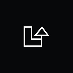 Logo design of L in vector for construction, home, real estate, building, property. Minimal awesome trendy professional logo design template on black background.