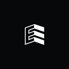 Logo design of E in vector for construction, home, real estate, building, property. Minimal awesome trendy professional logo design template on black background.