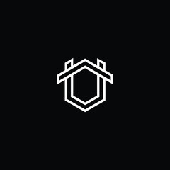 Logo design of U in vector for construction, home, real estate, building, property. Minimal awesome trendy professional logo design template on black background.