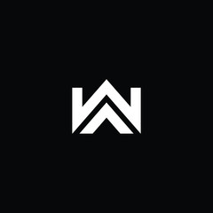Logo design of W WA AW in vector for construction, home, real estate, building, property. Minimal awesome trendy professional logo design template on black background. - obrazy, fototapety, plakaty