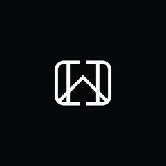 Logo design of H HW WH in vector for construction, home, real estate, building, property. Minimal awesome trendy professional logo design template on black background.