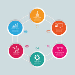Circle infographics elements design. Abstract business workflow