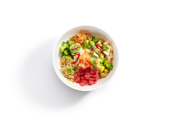 Poke with tuna and noodles