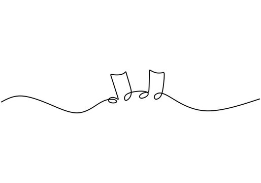 whole note vector illustration, single one continuous line art drawing style. Minimalism sign and symbol of music.
