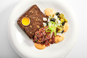 Beef tartare top view