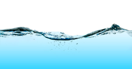 Abstract water wave splash isolated on white background.