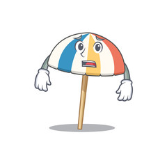 Cartoon picture of beach umbrella showing anxious face