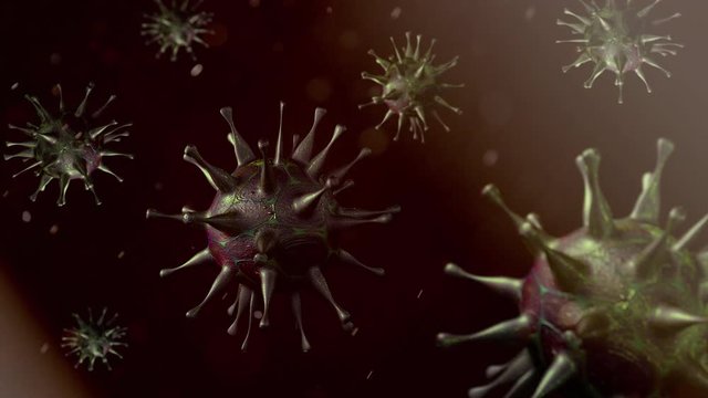 Covid-19 Coronavirus Cell Animation, Microscopic Cell of Influenza Virus, Covid-19 Animation Background