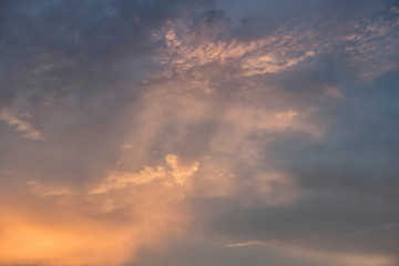 Naklejka na ściany i meble Beautiful clouds in the sunset time