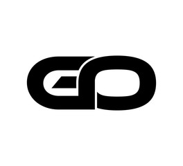 Initial 2 letter Logo Modern Simple Black GO