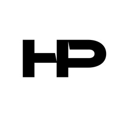 Initial 2 letter Logo Modern Simple Black HP