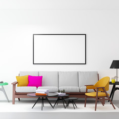 3d render of sofa and wall