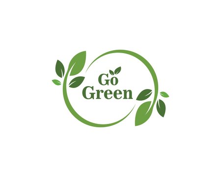 go green Logos of green leaf ecology nature element vector