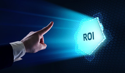 Business, Technology, Internet and network concept. ROI Return on Investment Finance Profit Success.