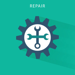 Fototapeta premium Repair icon. Wrench and screwdriver icon. Settings vector icon.