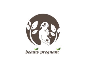 beauty pregnant women vector icon