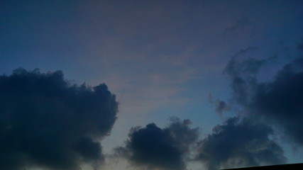A dark blue sky in Tangerang Selatan, Indonesia