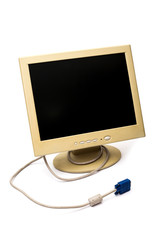 Old computer monitor on a white background