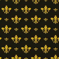 Elegant Seamless Pattern Texture Graphics | Colors: Black, Gold | Vector Background Wallpaper For Your Design