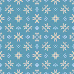 Decorative Geometric Pattern | Blue And White | Modern Background Vector | Seamless Wallpaper For Interior Design
