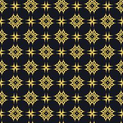 Decorative Seamless Pattern | Gold On Black | Modern Background Vector | Wallpaper For Your Design