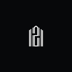 Minimal elegant monogram art logo. Outstanding professional trendy awesome artistic AZ ZA HZ ZH initial based Alphabet icon logo. Premium Business logo White color on black background