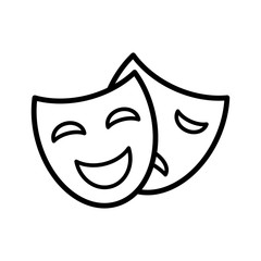 theater mask - carnival mask icon vector design template