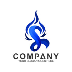 letter V logo with fire shape, initial letter logo, business name, corporate identity