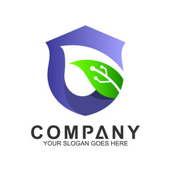 Shield Letter G Logo With Leaf Shape, Protection And Care Logo, Guardian Symbol