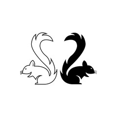 squirrel icon or logo isolated sign symbol vector illustration