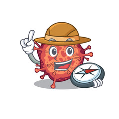 Contagious corona virus an experienced explorer with a compass