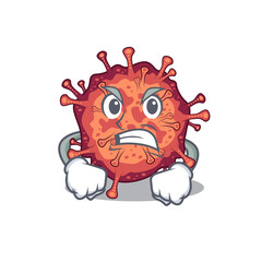 Contagious corona virus cartoon character design with angry face