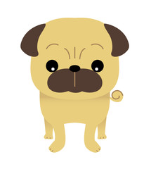 パグ　犬　イラスト