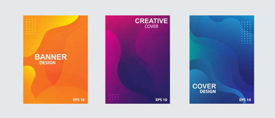 Minimal annual report design vector collection. Abstract liquid shape. Dynamic shapes composition.	