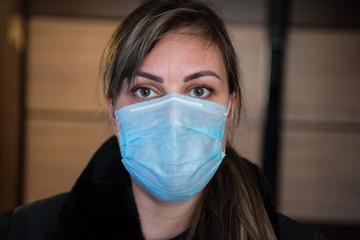 Woman in medical mask