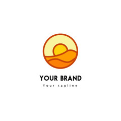 logo design template landscape summer scenery for your brand
