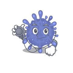 An elegant biohazard viruscorona in a Doctor Cartoon character with tools
