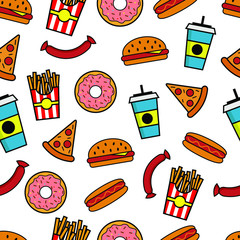 Fast Foods Seamless pattern