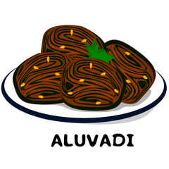 Aluvadi or Patra indian Maharashtra Food Vector