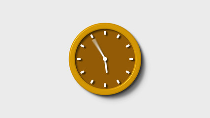 White background wall clock icon,wall clock icon,wall clock image,brown clock