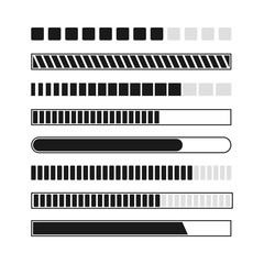 Loading bar progress icons. Load sign design. vector illustration.