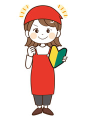 女性、店員、初心者、応援