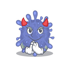 A picture of biohazard viruscorona in devil cartoon design