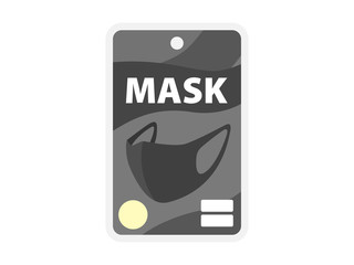 パックに入った黒マスクのイラスト