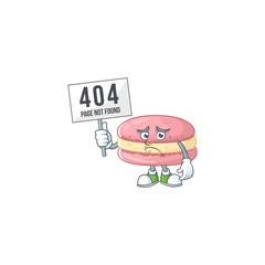 joyful cartoon character of strawberry macarons elevate a board